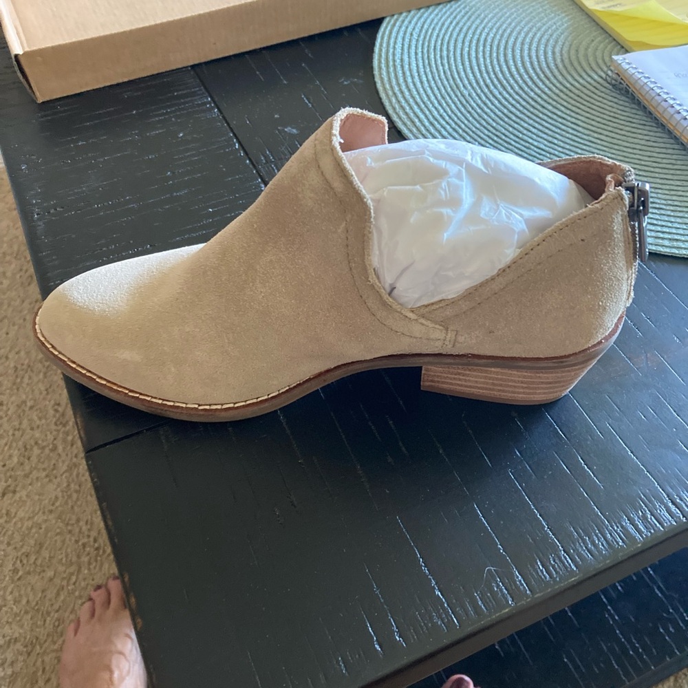Lucky Brand Tan Heeled Boots with Suede Finish